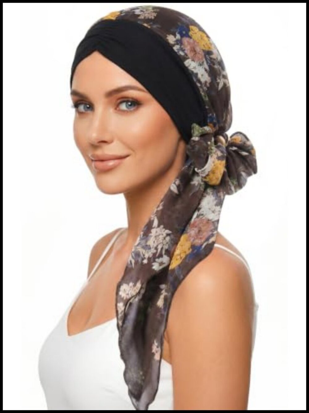 Satin Lined Chiffon Head Wrap Chemo Headwear Turban for Women